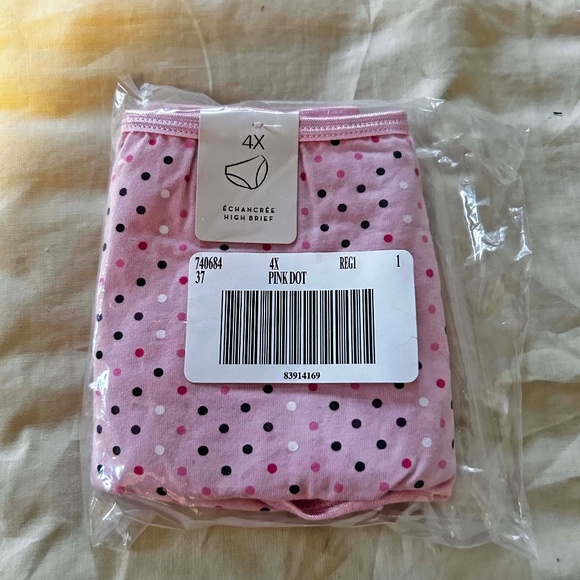 HIGH CUT BRIEFS, COTTON SPANDEX, PINK DOT, SIZE 4X, DéESSE COLLECTION for ADDITI - Picture 6 of 6